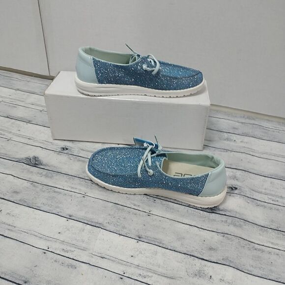 HEY DUDE WENDY DISCO AZUR YOUTH SIZE 1 BLUE - Picture 2 of 7